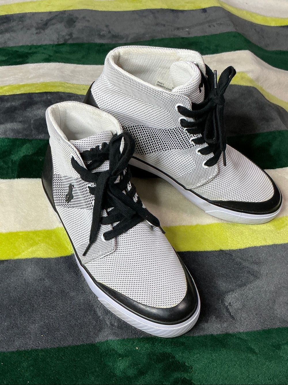 Polo by Ralph Lauren Isaak lol-s Men’s High- Top Sneakers White/Black Size 10